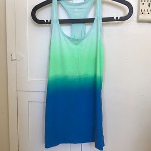 Gap fit workout tank blue green ombre
